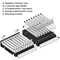 Azar Displays Black 8 Compartment Divider Bin Cosmetic Tray, Pushers - 8 Slots per Tray, 2-Pack 225830-8COMP-BLK-2PK - alternate 2